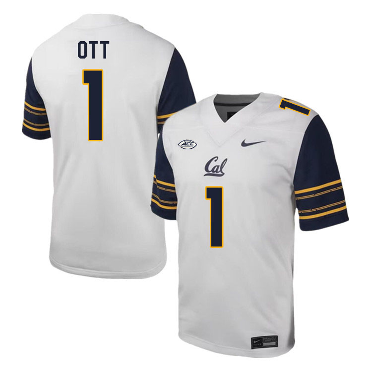 California Golden Bears #1 Jaydn Ott ACC Conference College Football Jerseys Stitched Sale-White